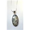 Image 1 : 9)  NATURAL OVAL DENDRITIC OPAL PENDANT ON