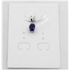 Image 1 : #10-NATURAL PURPLE AMETHYST & CZ PENDANT