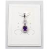 Image 1 : #05-NATURAL PURPLE AMETHYST & CZ PENDANT