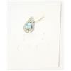 Image 1 : #187-NATURAL SKY BLUE TOPAZ & CZ PENDANT