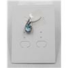 Image 1 : #119-NATURALSKY BLUE TOPAZ & CZ PENDANT