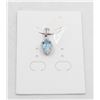 Image 1 : #71-NATURAL BLUE TOPAZ & CZ PENDANT