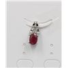 Image 1 : #131-NATURAL RUBY & CZ PENDANT