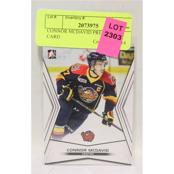 CONNOR MCDAVID PRE ROOKIE CARD