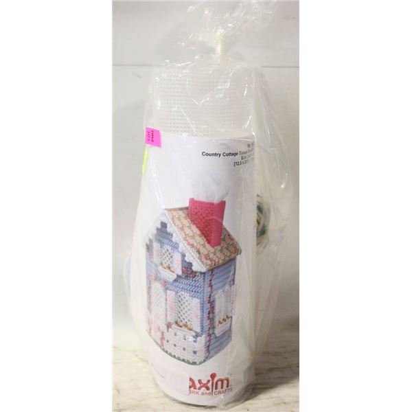 COUNTRY COTTAGE TISSUE BOX COVER KIT