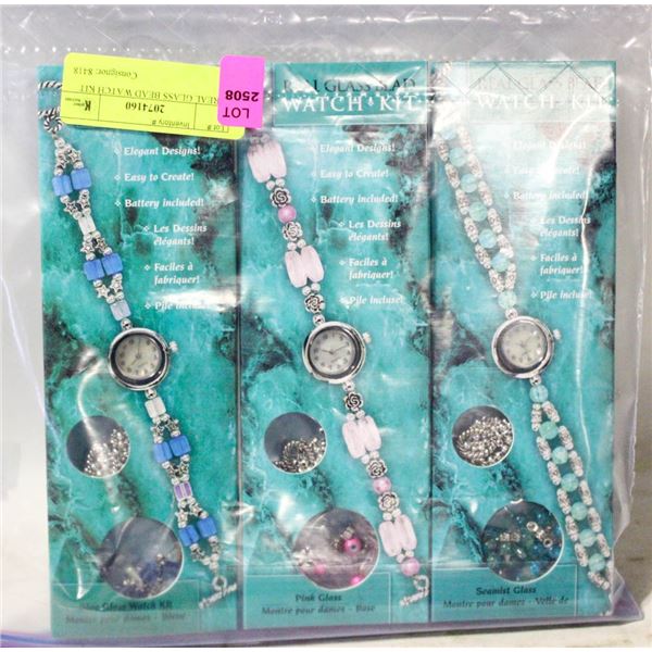 3 REAL GLASS BEAD WATCH KIT