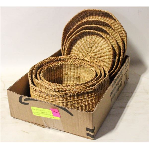 8 PCS STRAW STACKING STORAGE BASKETS