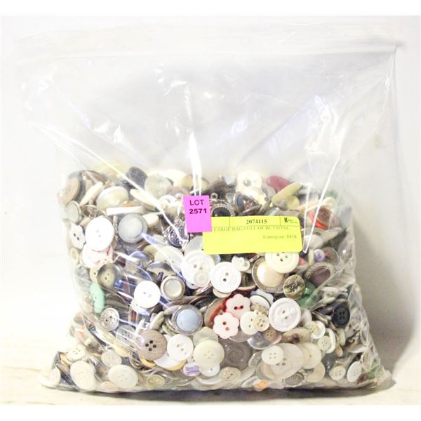 LARGE BAG FULL OF BUTTONS