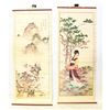 Image 1 : 2 ORIENTAL WALL HANGINGS 13"X32"