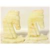 Image 1 : SET OF ALABASTER HORSE HEAD BOOK ENDS