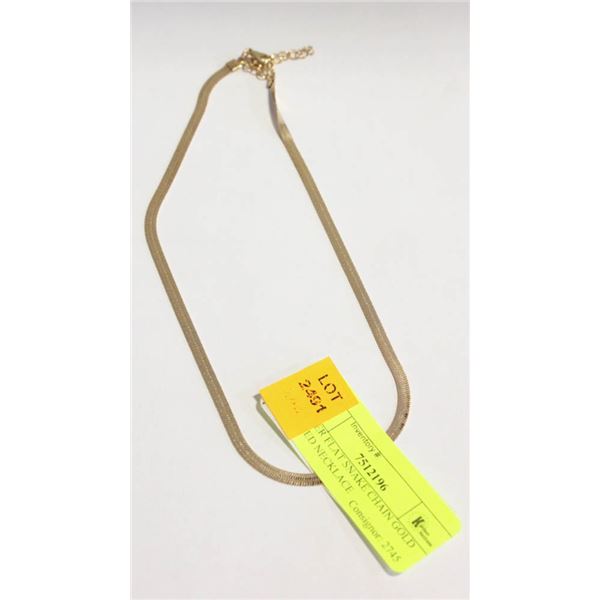 LAYER FLAT SNAKE CHAIN GOLD TONED NECKLACE
