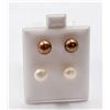 Image 1 : #68-NATURAL AKOYA PEARL EARRINGS /2 PAIR