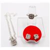 Image 1 : SILVER TONE WHITE STONE PIECE