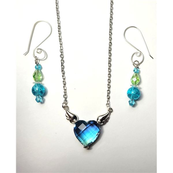 24)  SILVER TONE WITH BLUE