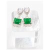 Image 1 : NEW, CUBIC ZIRCONIA GREEN GEMSTONE EARRINGS