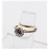 Image 1 : NEW, TWO TONED CUBIC ZIRCONIA GEMSTONE RING
