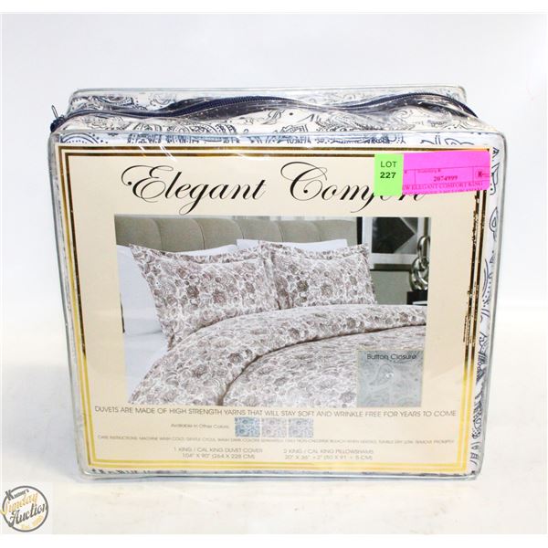 NEW ELEGANT COMFORT KING DUVET COVER 2 PILLOW SHAM