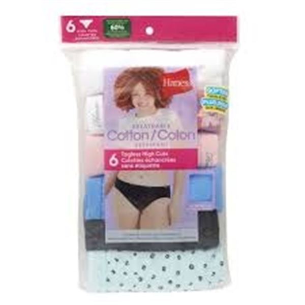 NEW HANES LARGE 6 TAGLESS HIGH CUTS