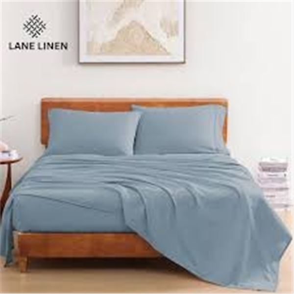 NEW LANE LINEN SATEEN SHEET SET 4-PIECE KING SIZE