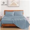Image 1 : NEW LANE LINEN SATEEN SHEET SET 4-PIECE KING SIZE