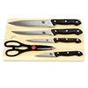 Image 1 : NEW HOME BASICS 5PC KNIVES SCISSORS + CUTTING BOAR