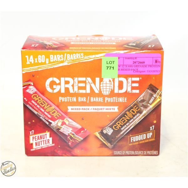 NEW 12 X 60G GRENADE PROTEIN BAR MIXED PACK