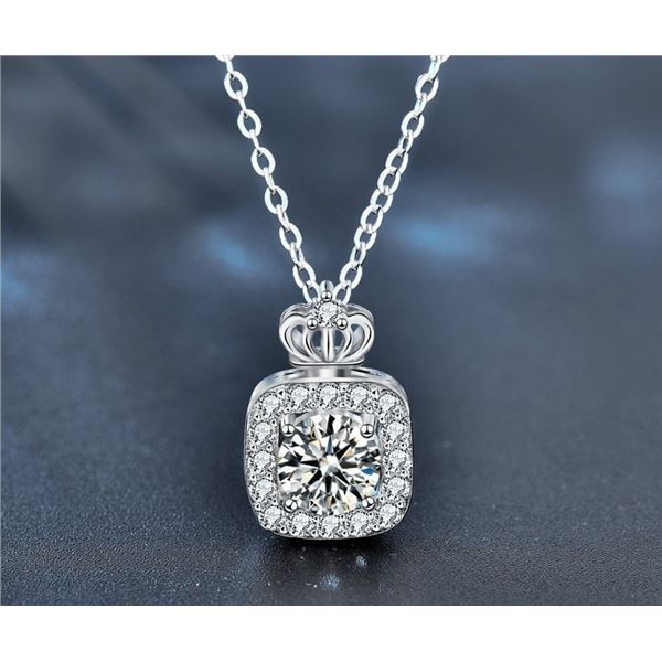 1 CT GRA CERTIFIED ROUND BRILLIANT 925S NECKLACE