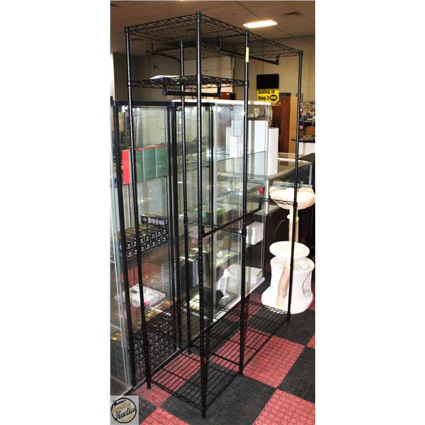 NEW ASSEMBLED BLACK METAL CLOSET ORGANIZER