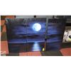 Image 1 : NEW 3 PANEL THE MOON WALL ART 16 X 32"