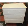 Image 1 : WHITE 3 DRAWER BEDROOM DRESSER H-34" W-19"