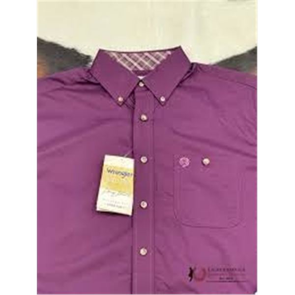 NEW WRANGLER XL PURPLE DRESS SHIRT