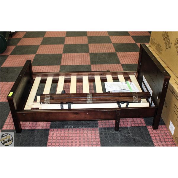 NEW ASSEMBLED TODDLER TO TWIN SIZED BED FRAME