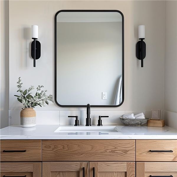 BRAND NEW ANDY STAR WALL MIRROR, MATTE BLACK