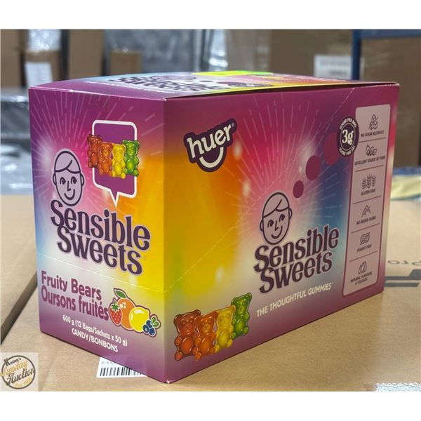 NEW HUER SENSIBLE SWEETS FRUITY BEARS 12X 50G BAGS