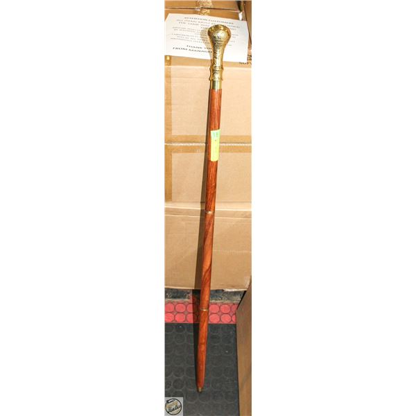 VINTAGE 3 PIECE BRASS & HARD WOOD WALKING STICK
