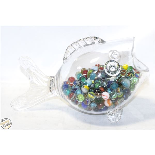 ESTATE BOWRING GLASS FISH WITH VINTAGE