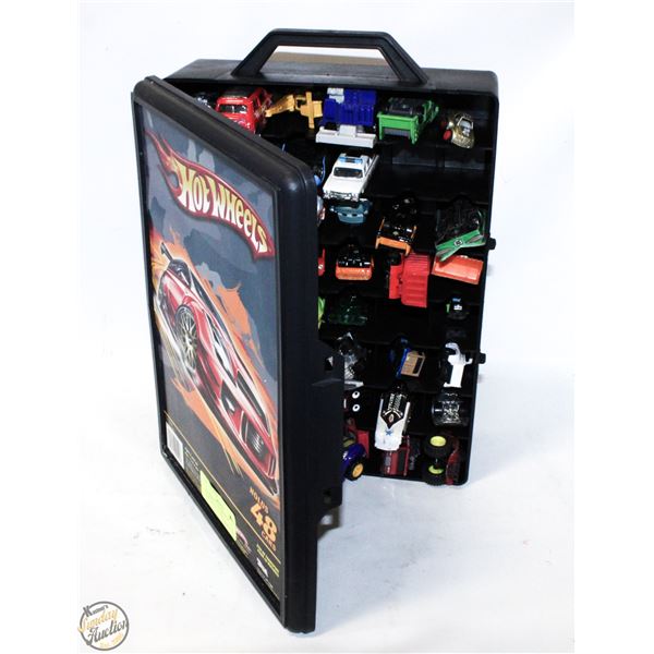 HOT WHEELS CASE WITH 44 VEHICLES INCLUDED