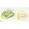 Image 1 : GREEN & CREAM WESTERN COWBOY HATS