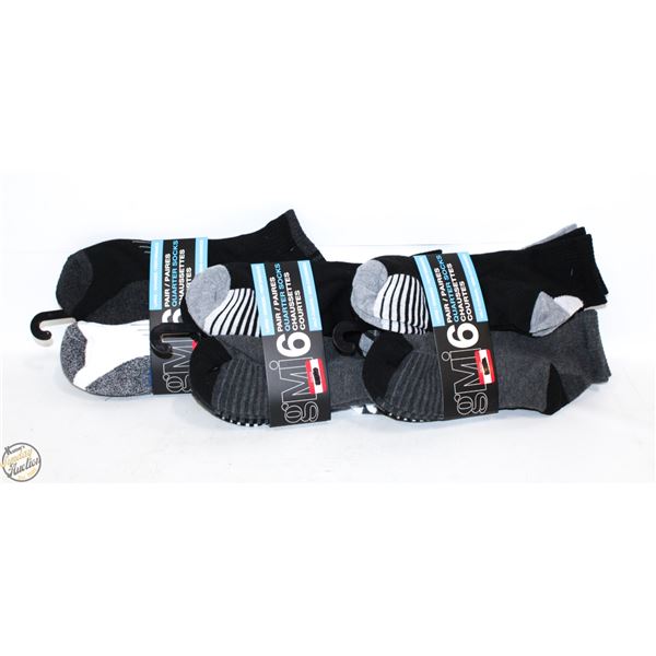 NEW 18 PAIR MENS HALF-CUSHION