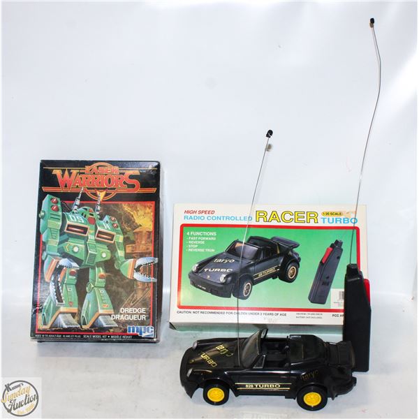 UNOPENED VINTAGE MODEL KIT & PORSCHE RC RACER