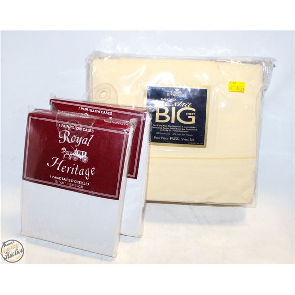 4PC FULL SHEET SET + 2 X 1 PAIR OF WHITE