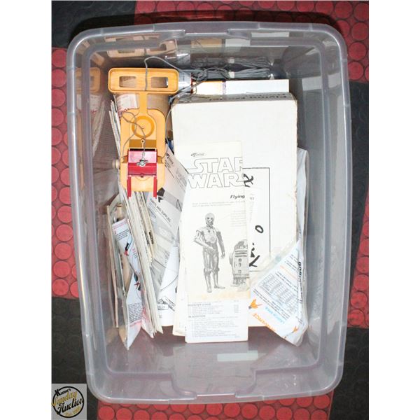 LARGE TUB OF VINTAGE 1960S TO 1980S MODEL ROCKETS