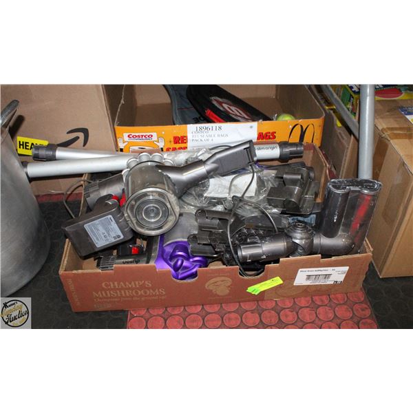 BOX OF DYSON VACUUM'S & PARTS
