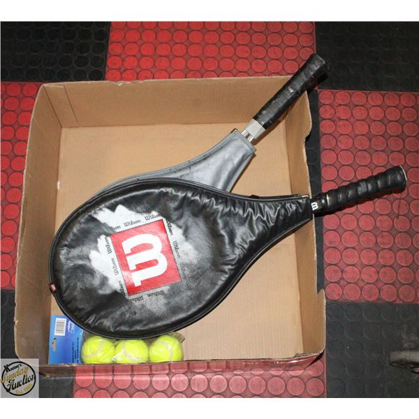 DUNLOP MCENROE X18+WILSON TENNIS RACQUETS,COVERS,