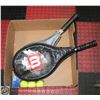 Image 1 : DUNLOP MCENROE X18+WILSON TENNIS RACQUETS,COVERS,