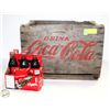 Image 1 : OLD WOODEN COCA-COLA CRATE WITH 6PACK