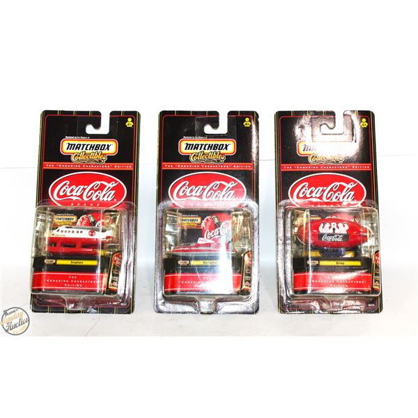 3 COCA-COLA MATCHBOX COLLECTIBLE DIECASTS