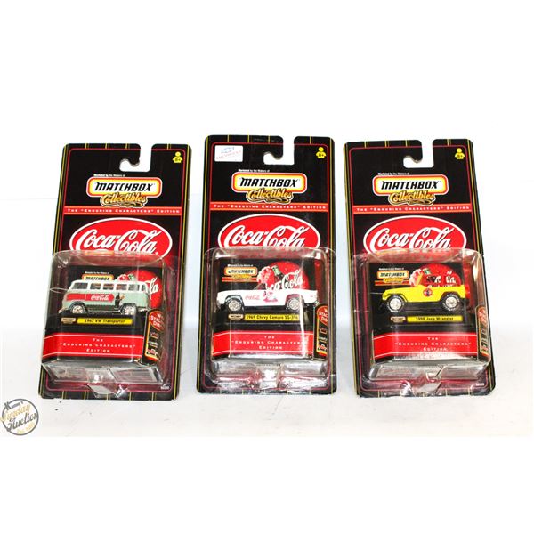 3 COCA-COLA MATCHBOX COLLECTIBLE DIECASTS