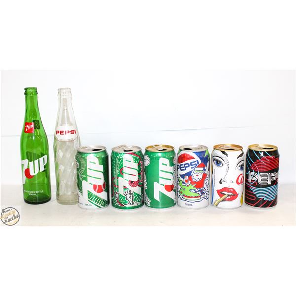 EMPTY NOVELTY 7-UP GLASS BOTTLE,