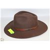 Image 1 : 100% WOOL FELT BROWN WESTERN COWBOY HAT
